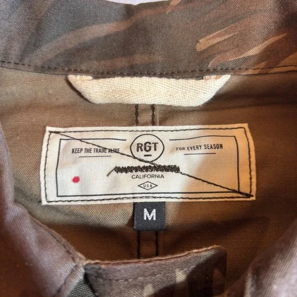 RGT Rough Territory Jacket Chore Coat Mens M Camo Palm Tree Print Button Front - Picture 4 of 10